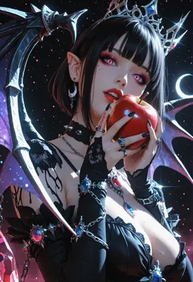 Gothic Demon Queen with Forbidden Apple