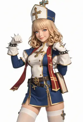 Blonde Nun Warrior Ready for Battle