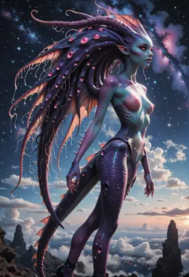 Celestial Void Siren Among The Clouds