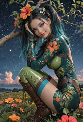 Floral Guardian of the Starry Night
