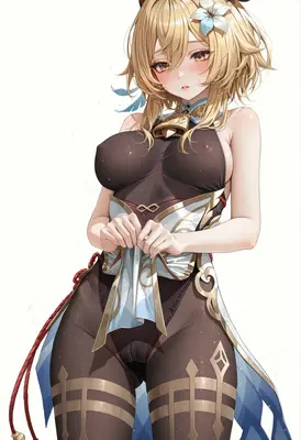 Blonde Anime Girl in Intricate Bodysuit