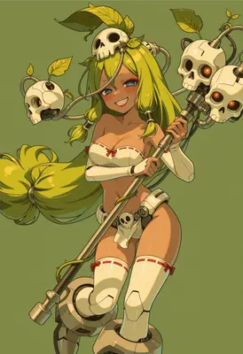 Necromancer Girl with Skull Staff