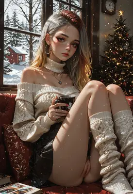 Cozy Winter Morning Holiday Portrait