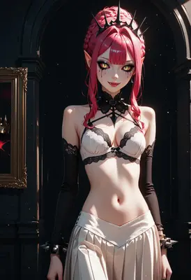 Gothic Vampire Queen in Dark Archway