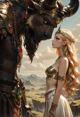 The Minotaur and the Elf Princess