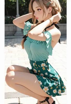 Sunlit Day in a Floral Dress
