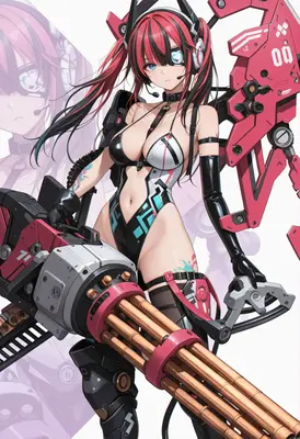 Cybernetic Warrior with Heavy Gatling Cannon