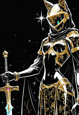 Golden Celestial Cat Knight