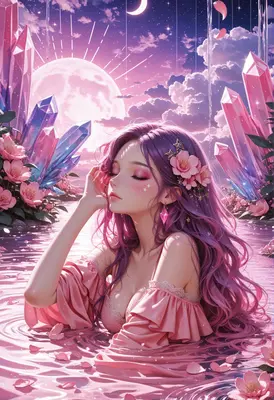 Serene Maiden in the Crystal Spring