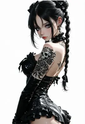 Gothic Beauty with Intricate Ink