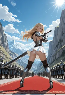 Elf Warrior Standing Before Her Army
