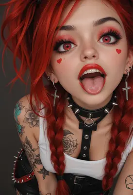 Edgy Redhead with Spiked Choker
