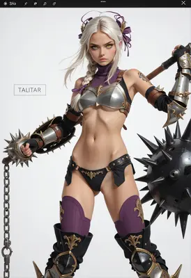 Silver Haired Warrior with Spiked Mace