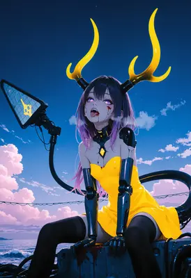 Cyborg Demon Under The Twilight Sky