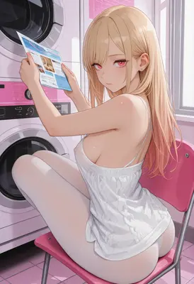 Marin Kitagawa Reading in the Laundry