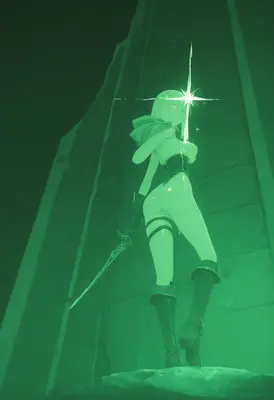 Green Knight Under Night Vision