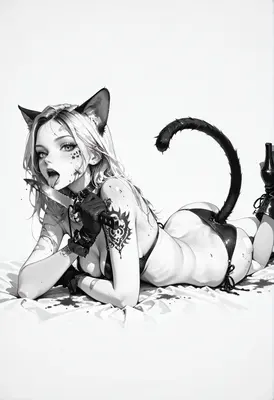 Savage Cat Girl With Blade
