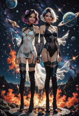 Celestial Duo in Cosmic Harmony