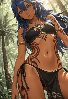 Tribal Warrior in Tropical Forest