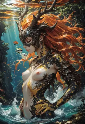 Enigmatic Horned Siren of the Deep