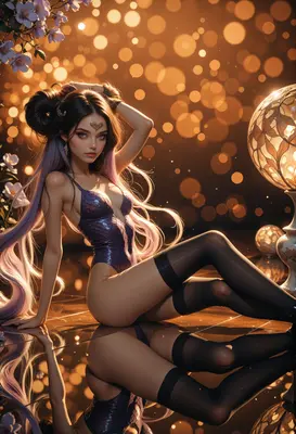 Ethereal Beauty in Golden Bokeh Light