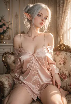 Ethereal Elf in Silk Attire