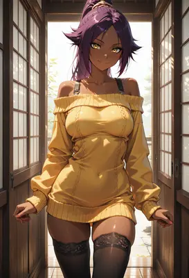 Sunlit Beauty in Yellow Sweater