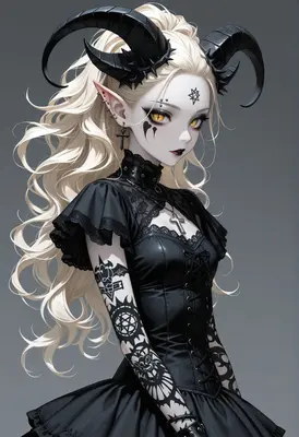 Gothic Succubus with Intricate Tattoos