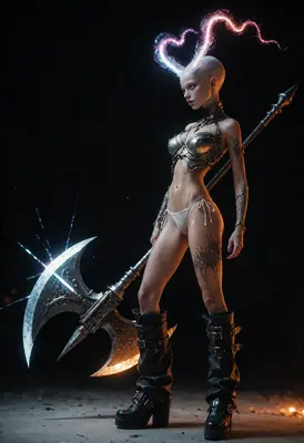 Ethereal Warrior with Glowing Horns