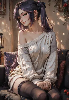 Cozy Evening in an Oversized Sweater