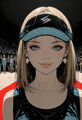 Athletic Beach Volleyball Player Portrait