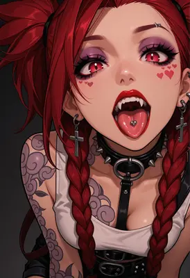 Edgy Punk Girl with Red Hair
