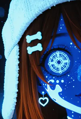 Neon Cybernetic Eye Portrait