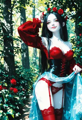 Enchanting Rose Maiden in the Forest