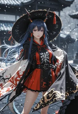 Oni Maiden in the Winter Snow