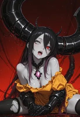 Demonic Maiden with Mechanical Horns
