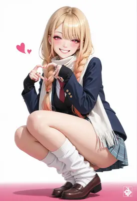 Cheerful Schoolgirl Sharing A Heart Gesture
