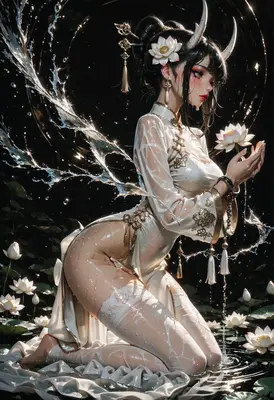 Lotus Spirit in Watery Moonlight