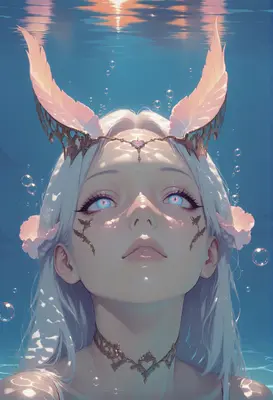Ethereal Maiden Beneath the Waves