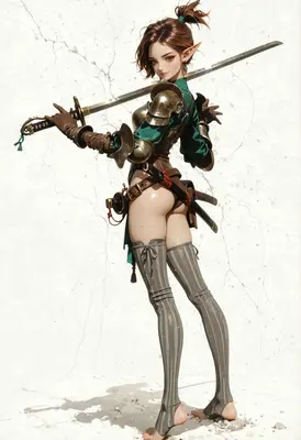 Elf Warrior with Katana