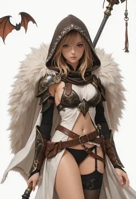 Hooded Fantasy Rogue with Bat Familiar