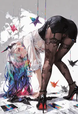 Rainbow Hair Office Aesthetic