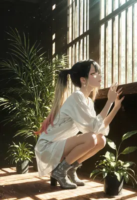 Serene Moment by the Sunlit Window