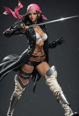 Fierce Pirate Captain Ready for Battle