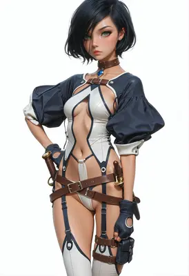 Elegant Fighter with Tactical Gear