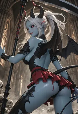 Seductive Demon Queen with Scythe