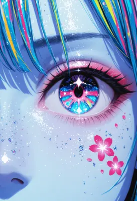 Cosmic Gaze of Radiant Cherry Blossoms