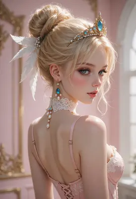 Elegant Princess in Pink Lace