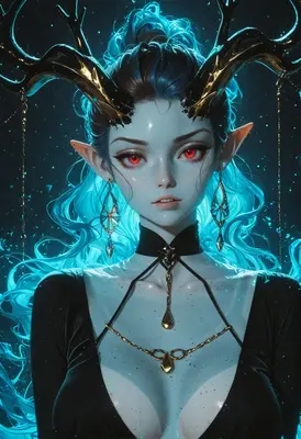 Ethereal Forest Spirit With Glowing Antlers