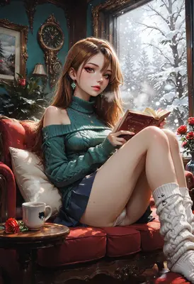 Cozy Winter Reading by the Window